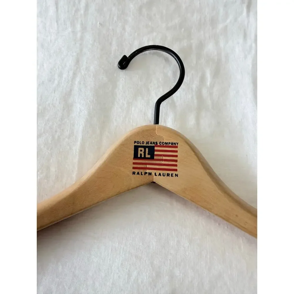 Polo Ralph Lauren | Brown Wood Curved Coat Hanger Vintage | Flag
